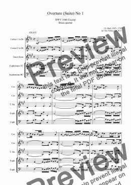 page one of Bach Overture (Suite) No 1