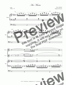 page one of Ave Maria (Duet for Soprano & Tenor Saxophone - Organ Accompaniment)