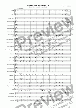 page one of Summer Is A-coming In (Round with a Ground for Concert Band)