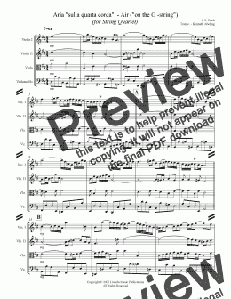 page one of Bach - Aria "sulla quarta corda" - “Air on the G-String" (String Quartet)