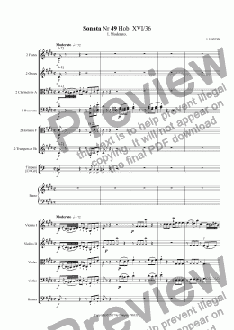 page one of HAYDN Piano Sonata Nr 49 I.Moderato