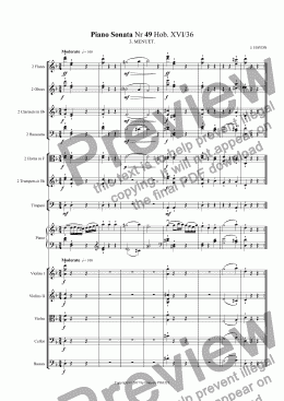 page one of HAYDN Piano Sonata Nr 49 III.Menuet