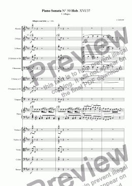 page one of HAYDN Piano Sonata N° 50 I.Allegro.