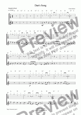 page one of Guitar Level 2 - Dan's Song