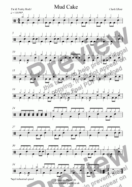 page one of Drums Level 1 - Mud Cake