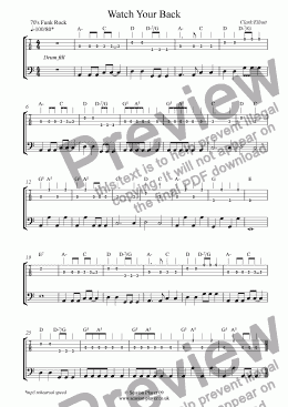 page one of Bass Level 1 - Watch Your Back