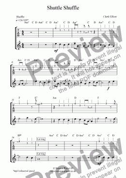 page one of Guitar Level 2 - Shuttle Shuffle