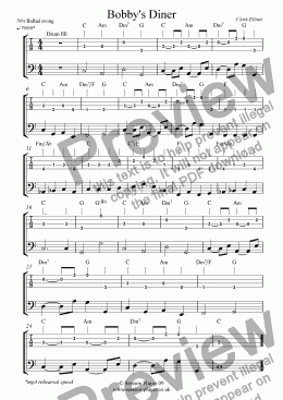 page one of Bass Level 1 - Bobby's Diner