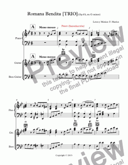 page one of Romana Bendita [Versión TRIO](Op.02, en G minor)