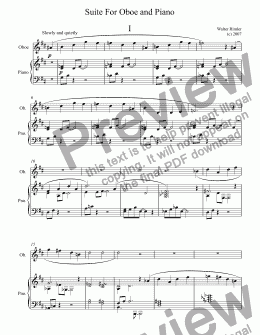 page one of Suite For Oboe and Piano