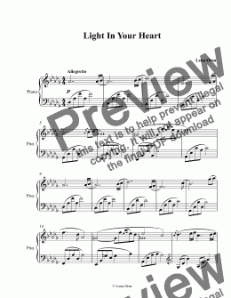 page one of Light In Your Heart