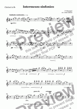 page one of Intermezzo sinfonico from Cavalleria rusticana