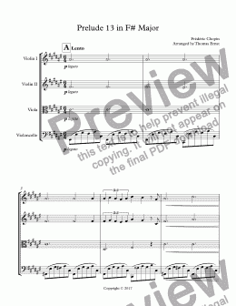 page one of Prelude 13 in F# Major