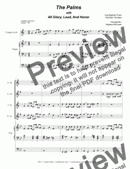 page one of The Palms (with All Glory, Laud, and Honor) (for Saxophone Quartet)