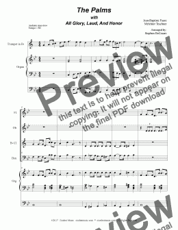 page one of The Palms (with All Glory, Laud, and Honor) (for Woodwind Quartet)