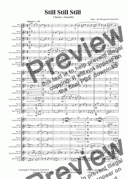 page one of Still Still Still - Christmas song  - 7 Parts - Clarinet Ensemble