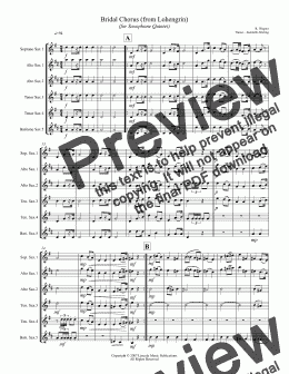 page one of Wedding Processional & Recessional (Saxophone Quartet AATB)
