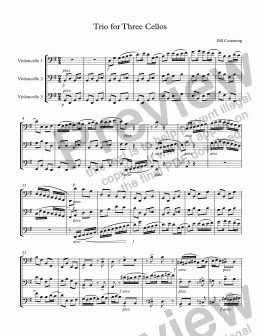 page one of Trio for Three Cellos