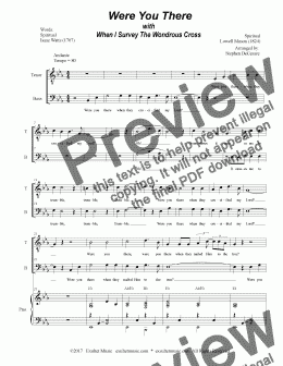 page one of Were You There (with When I Survey The Wondrous Cross) (Duet for Tenor & Bass Solo)
