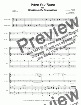 page one of Were You There (with When I Survey The Wondrous Cross) (Duet for Bb-Trumpet)