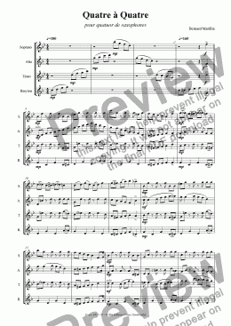 page one of Quatre A Quatre (Sax Quartet)