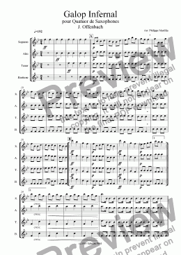 page one of Offenbach - Galop Infernal - Can Can (Sax Quartet)