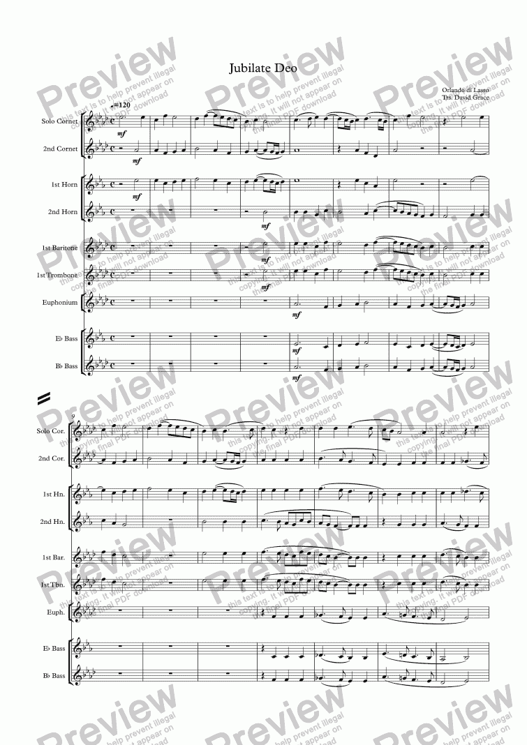 page one of Jubilate Deo