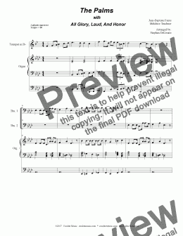 page one of The Palms (with All Glory, Laud, and Honor) (Trombone Duet)