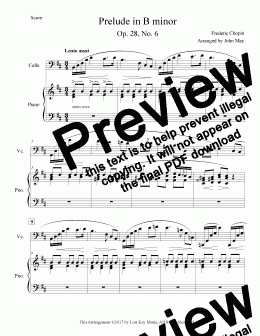 page one of Prelude in B minor-Cello Solo with Piano Accompaniment