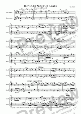 page one of BOP DUET NO 2 FOR SAXES