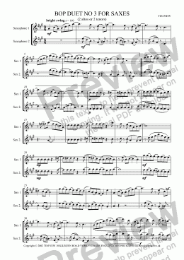 page one of BOP DUET NO 3 FOR SAXES