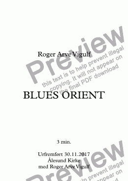 page one of BLUES ORIENT  Solo Bb Clarinet