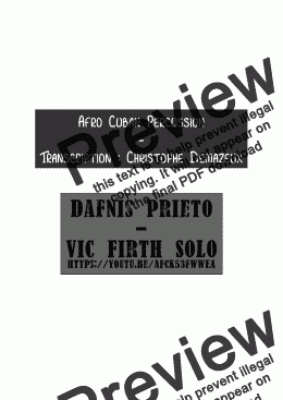 page one of Dafnis Prieto - Vic Firth Solo