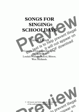 page one of SONGS FOR SINGING SCHOOLDAYS