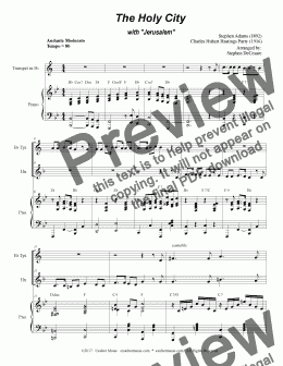 page one of The Holy City (with Jerusalem) (Duet for Bb-Trumpet & French Horn)