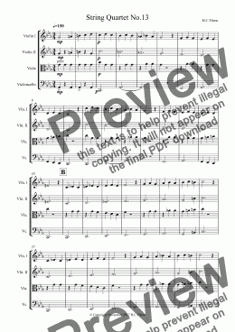 page one of String Quartet No.13