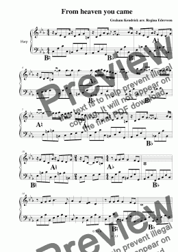 page one of From heaven you came - pedal harp solo