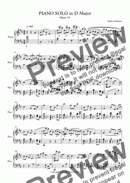 page one of Pullicino Mark, PIANO SOLO in D Major