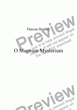 page one of O Magnum Mysterium