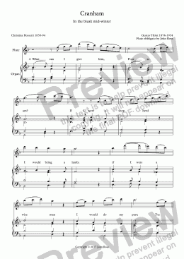 page one of Cranham (In the bleak mid-winter) - with flute descant