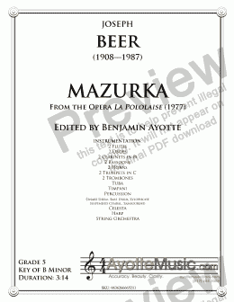 page one of Beer - Mazurka (From La Polonaise)