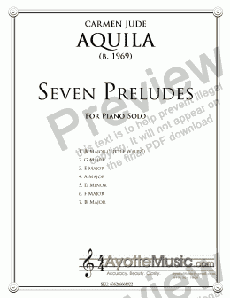 page one of Aquila - Seven Preludes