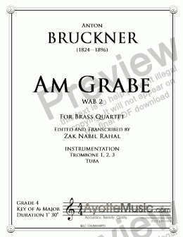 page one of Bruckner - Am Grabe (WAB 2)
