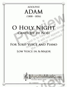 page one of Adam - O Holy Night / Cantique de Noel for Low Voice in Ab Major