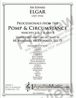 page one of Elgar - Pomp and Circumstance Marches