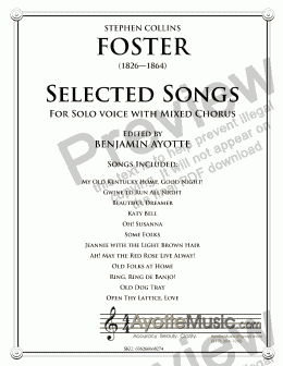 page one of Foster - Selected Songs by Stephen Foster