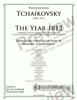 page one of Tchaikovsky - The Year 1812 (1812 Overture)