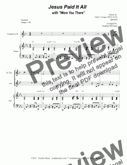 page one of Jesus Paid It All (with Were You There) (Duet for Bb-Trumpet & French Horn)