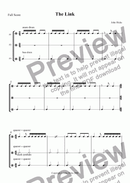 page one of The Link - drum trio (1) - Full Score