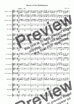 page one of Brass Band - March of the Midshipmen